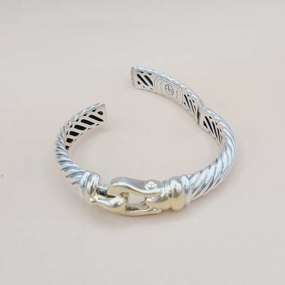 David Yurman 10mm Waverly Cable Bracelet With Gold - Picture 8 of 14